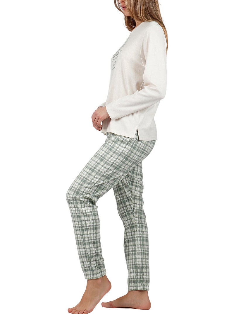 Pyjama pantalon top manches longues if you dream Beige - Kiabi