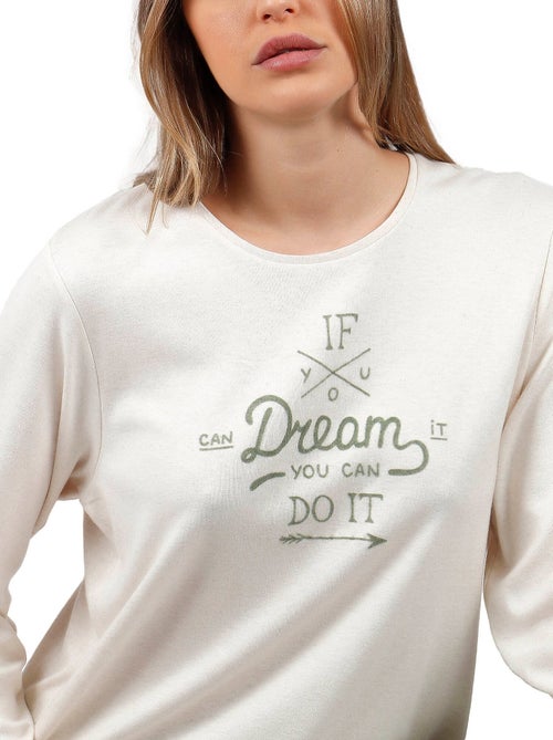 Pyjama pantalon top manches longues if you dream - Kiabi