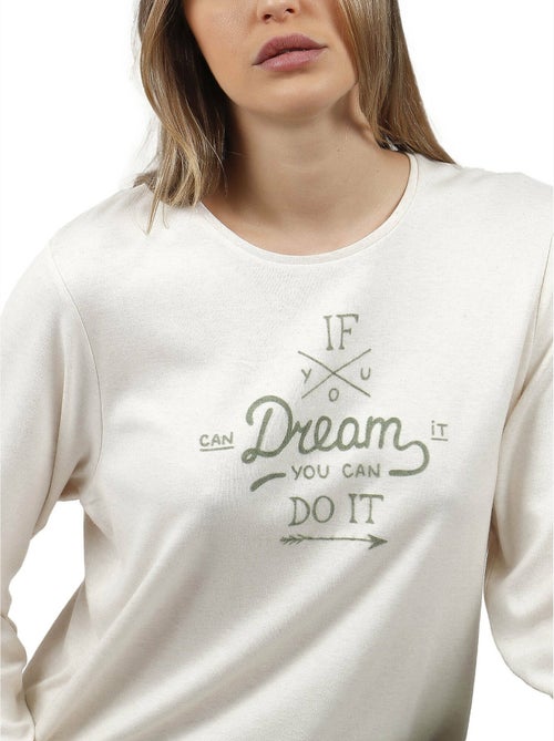 Pyjama pantalon top manches longues if you dream - Kiabi