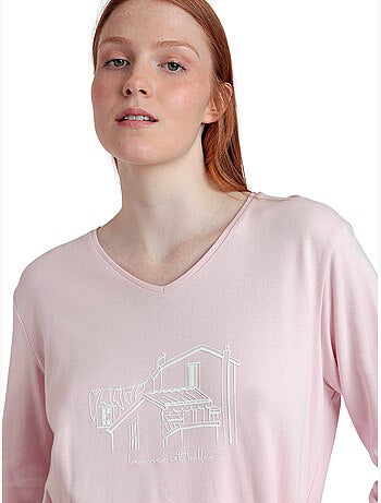 Pyjama pantalon top manches longues la vie est belle