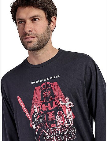 Pyjama pantalon top manches longues may the force star wars