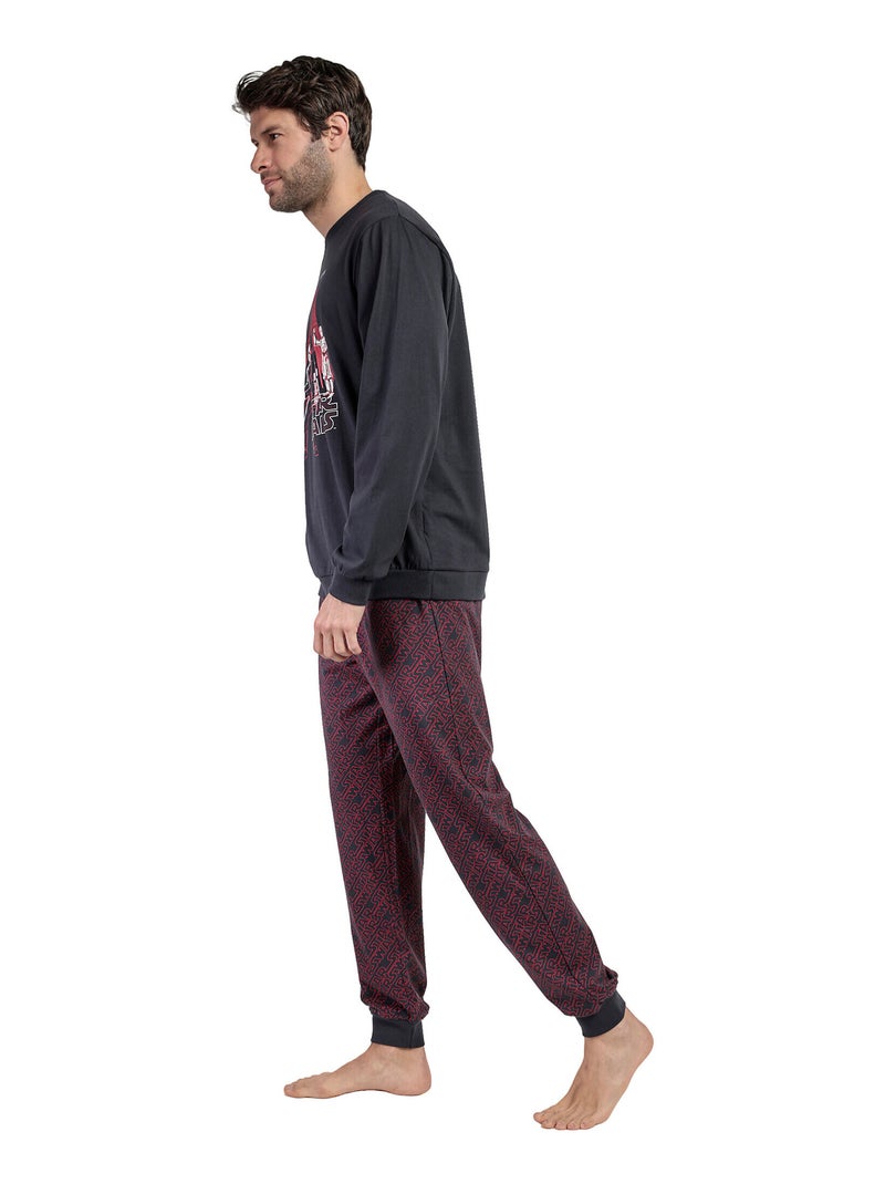 Pyjama pantalon top manches longues may the force star wars Gris - Kiabi
