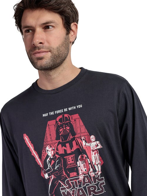 Pyjama pantalon top manches longues may the force star wars - Kiabi Pyjama pantalon top manches longues may the force star wars - Kiabi