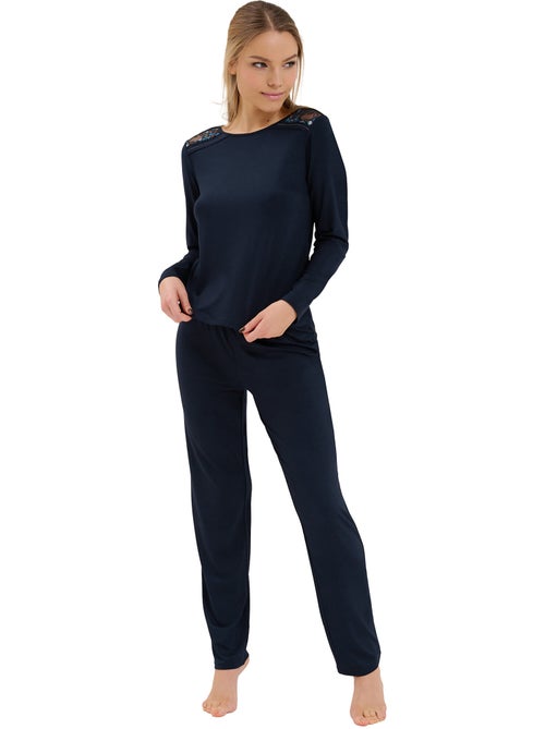Pyjama pantalon top manches longues mirabelle - Kiabi