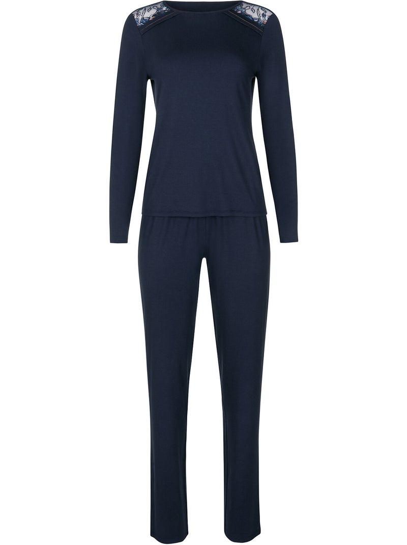Pyjama pantalon top manches longues mirabelle Bleu - Kiabi