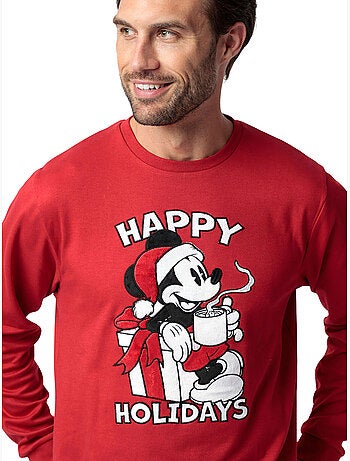 Pyjama pantalon top manches longues mouse holidays disney