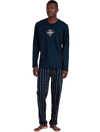Pyjama pantalon top manches longues navy collection