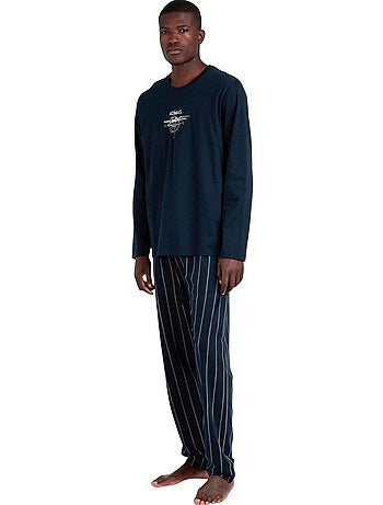 Pyjama pantalon top manches longues navy collection