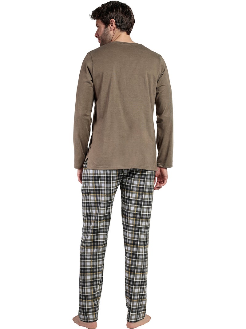 Pyjama pantalon top manches longues never give you up Vert - Kiabi