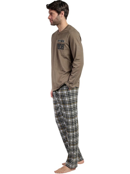 Pyjama pantalon top manches longues never give you up - Kiabi Pyjama pantalon top manches longues never give you up - Kiabi