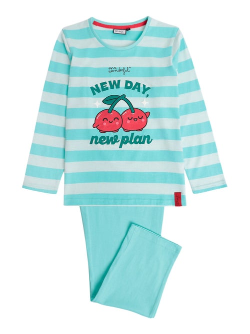 Pyjama pantalon top manches longues new day plan - Kiabi Pyjama pantalon top manches longues new day plan - Kiabi