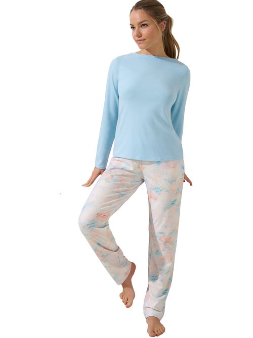 Pyjama pantalon top manches longues olena - Kiabi Pyjama pantalon top manches longues olena - Kiabi