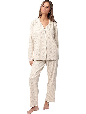 Pyjama pantalon top manches longues organic dots