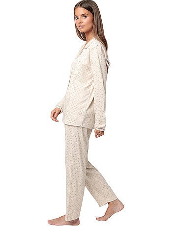 Pyjama pantalon top manches longues organic dots