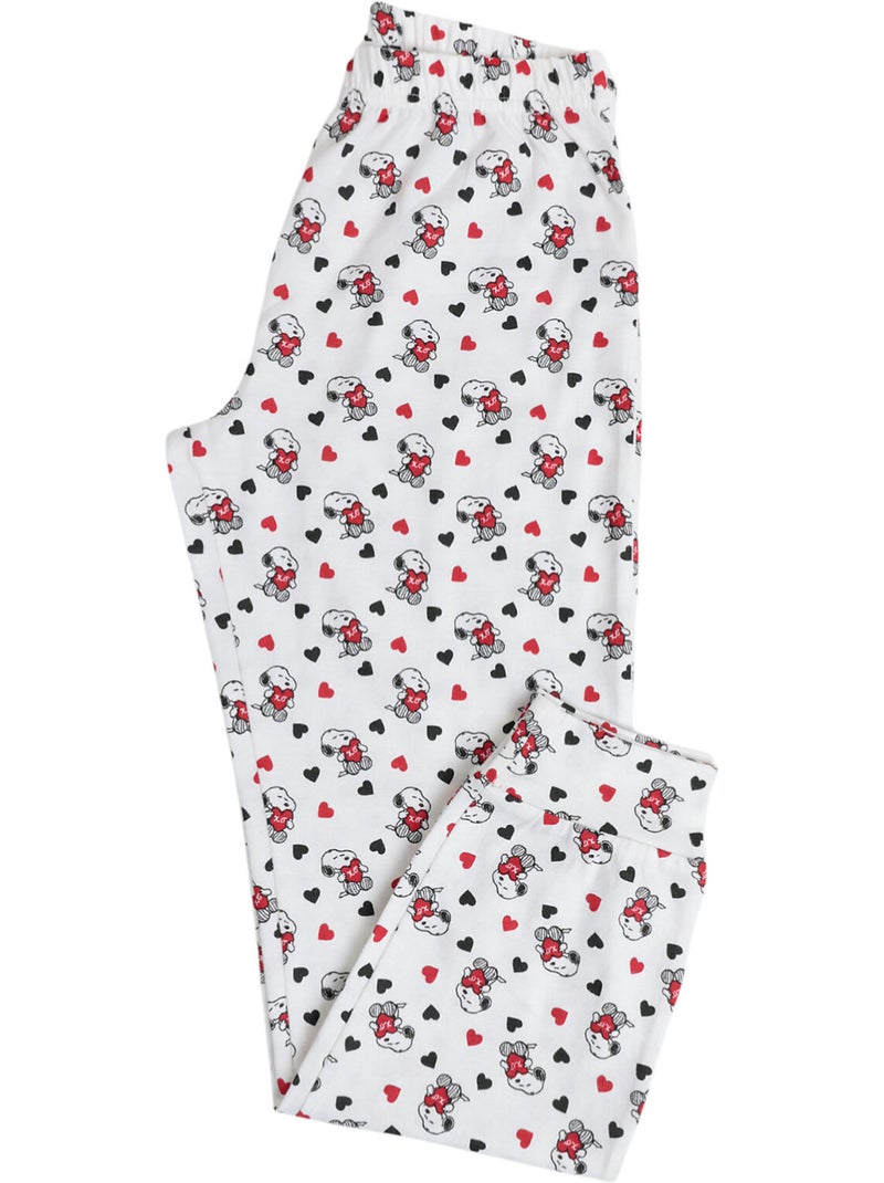 Pyjama pantalon top manches longues peanuts in my heart Rouge - Kiabi