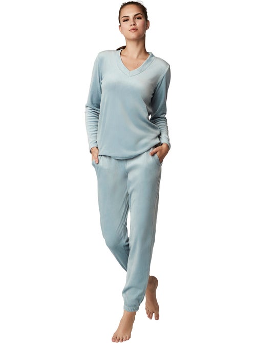 Pyjama pantalon top manches longues polarsoft - Kiabi