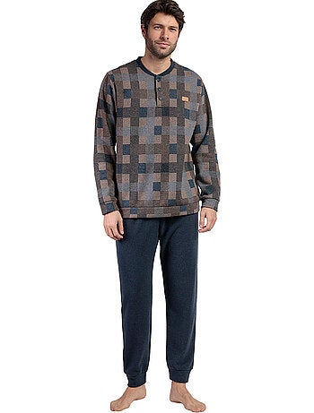 Pyjama pantalon top manches longues rectangles antonio miro