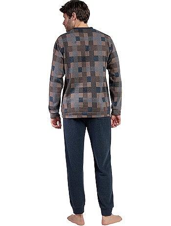 Pyjama pantalon top manches longues rectangles antonio miro