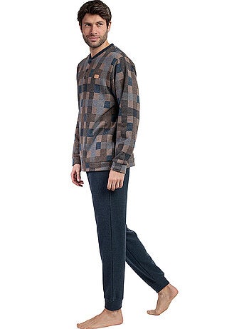 Pyjama pantalon top manches longues rectangles antonio miro