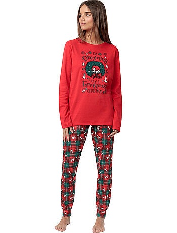 Pyjama pantalon top manches longues reindeer crossing peanuts