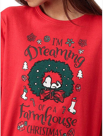 Pyjama pantalon top manches longues reindeer crossing peanuts