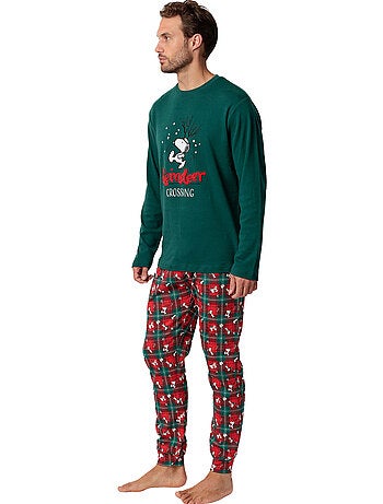 Pyjama pantalon top manches longues reindeer crossing peanuts