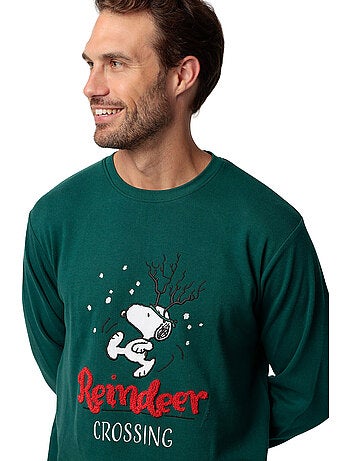 Pyjama pantalon top manches longues reindeer crossing peanuts