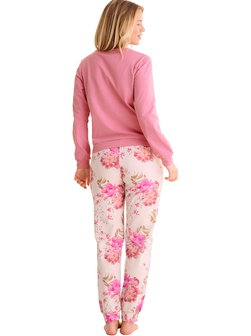 Pyjama pantalon top manches longues robin Rose - Kiabi
