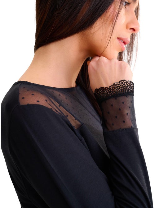 Pyjama pantalon top manches longues roxanne - Kiabi Pyjama pantalon top manches longues roxanne - Kiabi