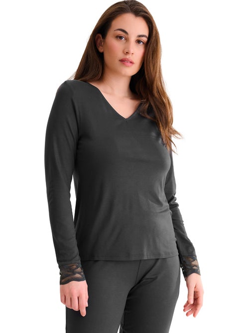 Pyjama pantalon top manches longues ruth - Kiabi Pyjama pantalon top manches longues ruth - Kiabi