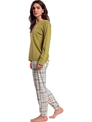 Pyjama pantalon top manches longues smile everyday