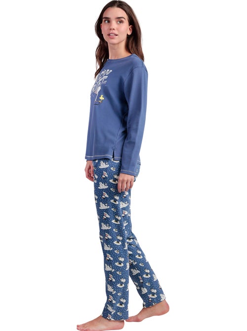 Pyjama pantalon top manches longues snow drift peanuts - Kiabi