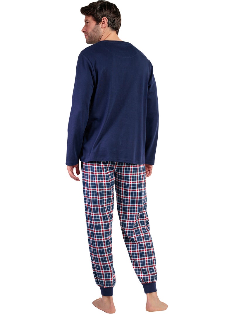 Pyjama pantalon top manches longues snow peanuts Bleu marine - Kiabi