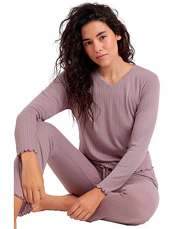 Pyjama pantalon top manches longues soft canale
