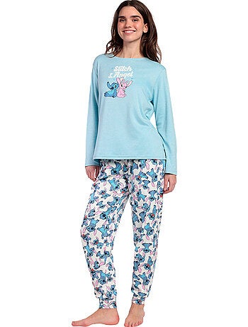 Pyjama pantalon top manches longues stitch and angel disney