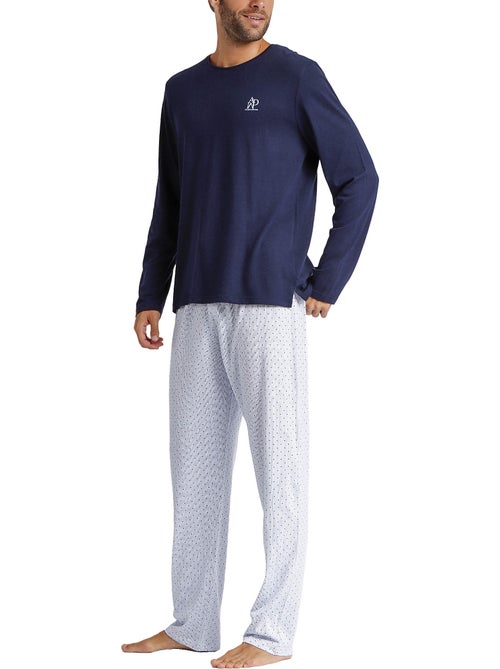 Pyjama pantalon top manches longues stripes and dots - Kiabi Pyjama pantalon top manches longues stripes and dots - Kiabi