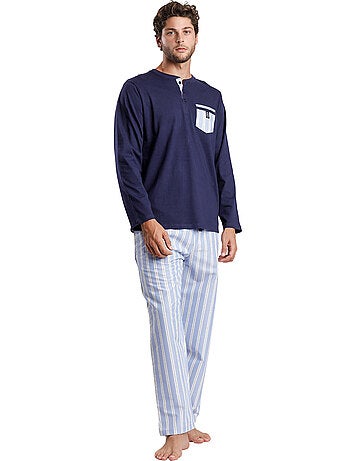 Pyjama pantalon top manches longues stripest