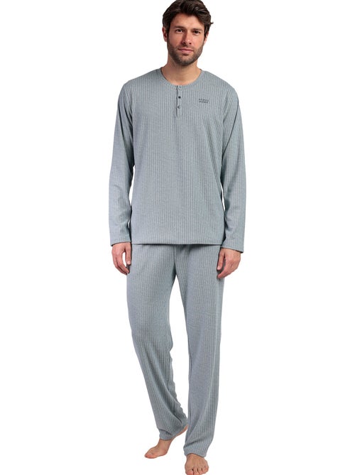 Pyjama pantalon top manches longues supersoft - Kiabi Pyjama pantalon top manches longues supersoft - Kiabi