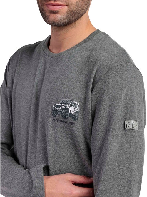 Pyjama pantalon top manches longues suv antonio miro - Kiabi Pyjama pantalon top manches longues suv antonio miro - Kiabi