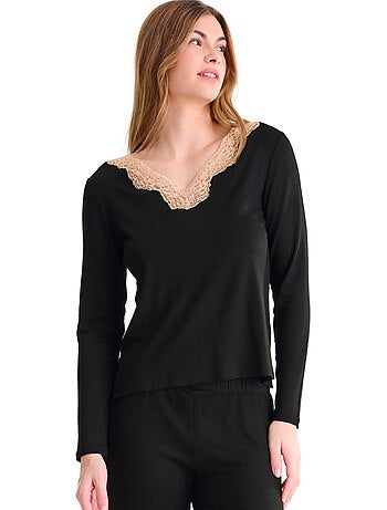 Pyjama pantalon top manches longues tania