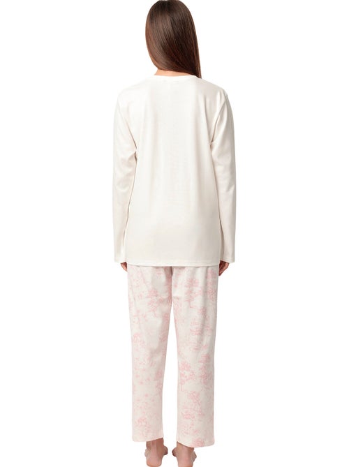 Pyjama pantalon top manches longues toile de jouy - Kiabi Pyjama pantalon top manches longues toile de jouy - Kiabi