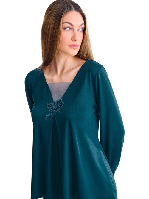 Pyjama pantalon top manches longues velvet luxe - Kiabi