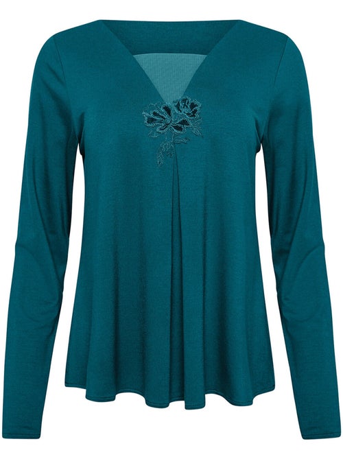 Pyjama pantalon top manches longues velvet luxe - Kiabi