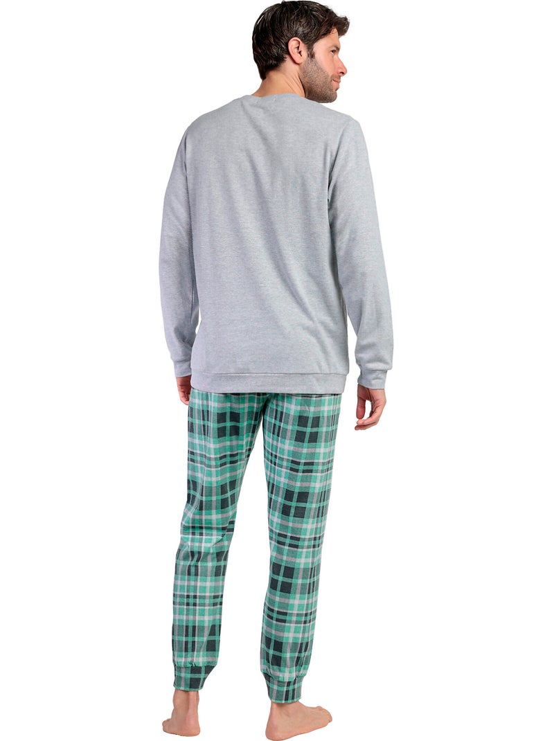 Pyjama pantalon top manches longues vintage car lois Gris - Kiabi