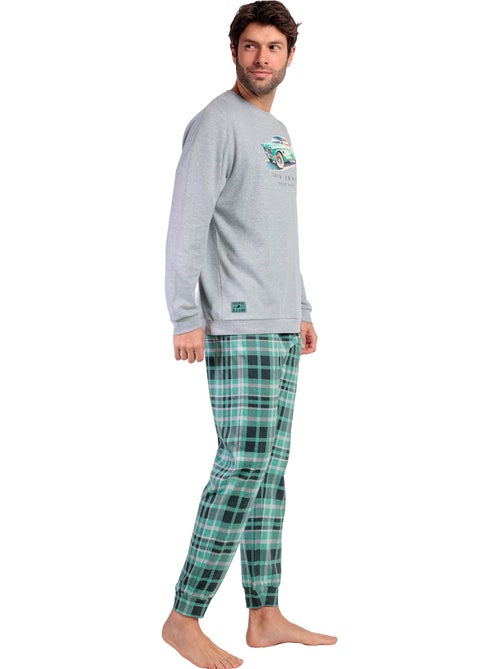 Pyjama pantalon top manches longues vintage car lois - Kiabi Pyjama pantalon top manches longues vintage car lois - Kiabi