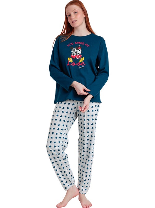 Pyjama pantalon top manches longues you make my love disney - Kiabi Pyjama pantalon top manches longues you make my love disney - Kiabi