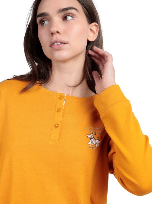 Pyjama pantalon top polo manches longues loulou returns - Kiabi