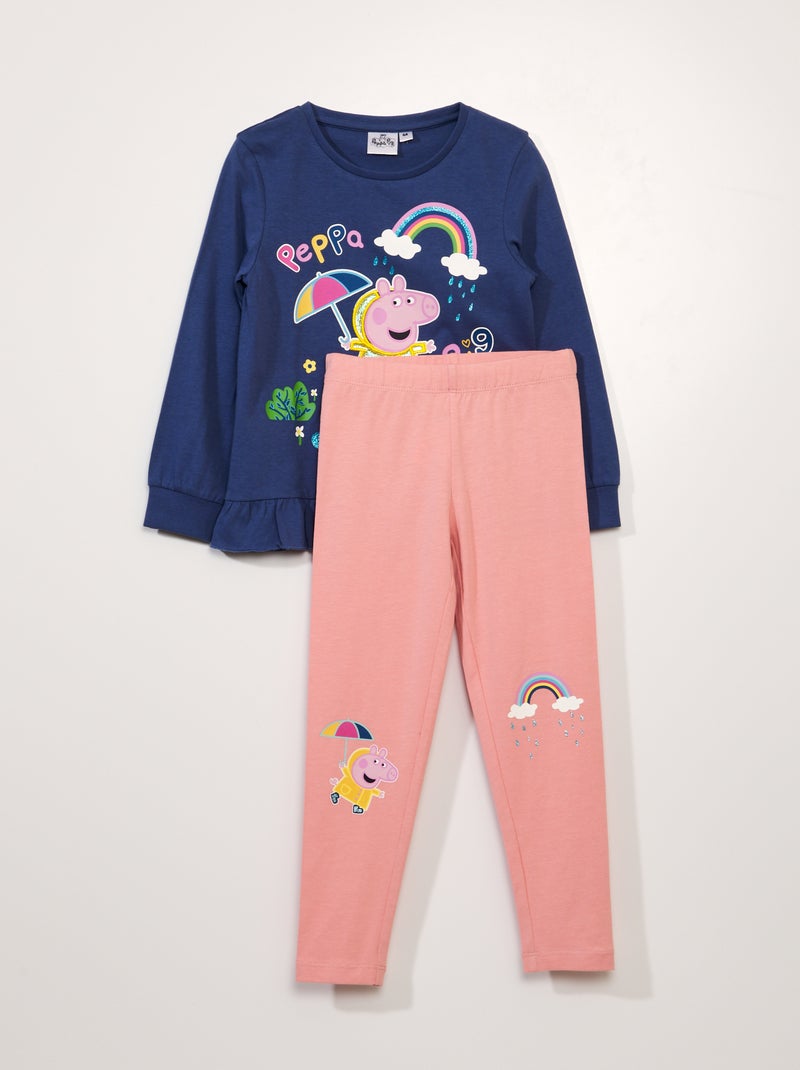 Pyjama 'Peppa Pig' - 2 pièces bleu - Kiabi