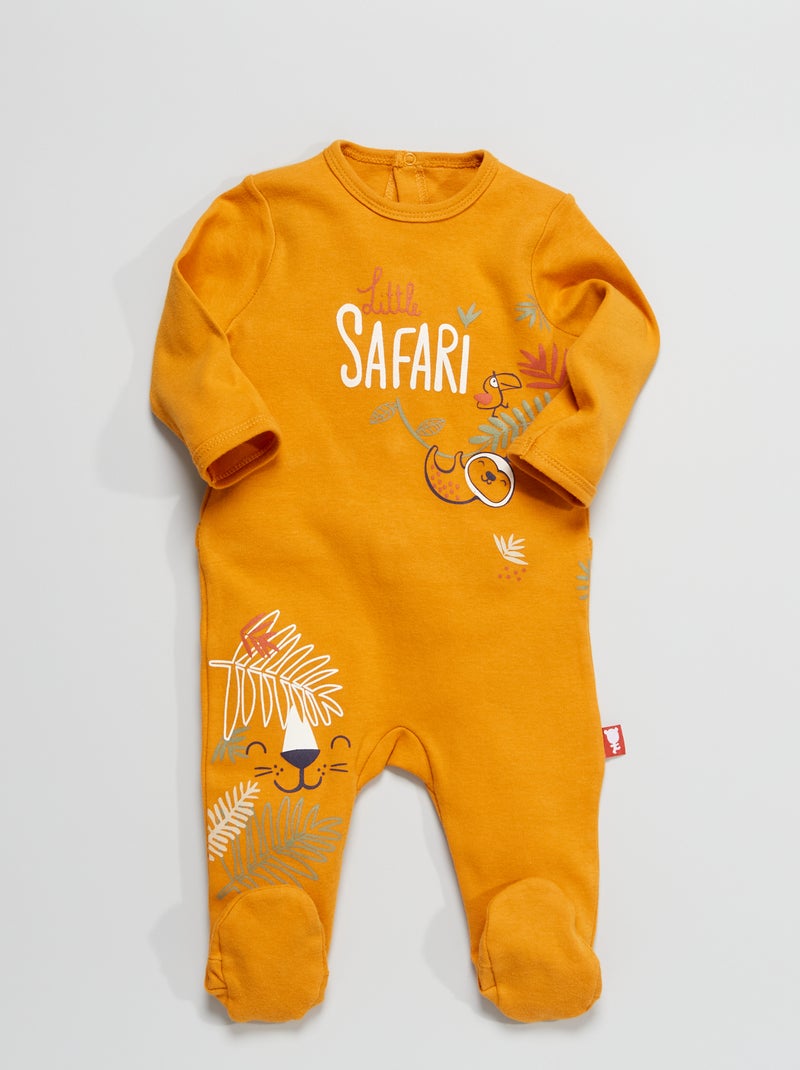 Pyjama 'Petit béguin' en jersey Jaune - Kiabi