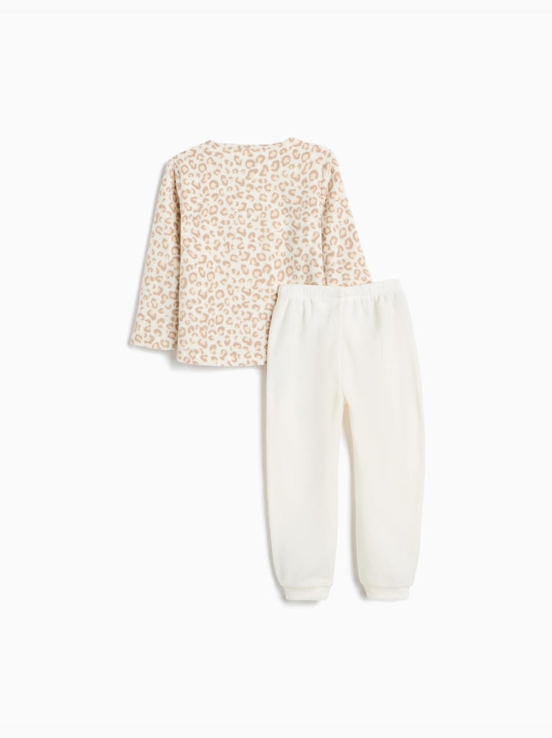 Pyjama polaire à imprimé animalier, mo fashion Beige - Kiabi